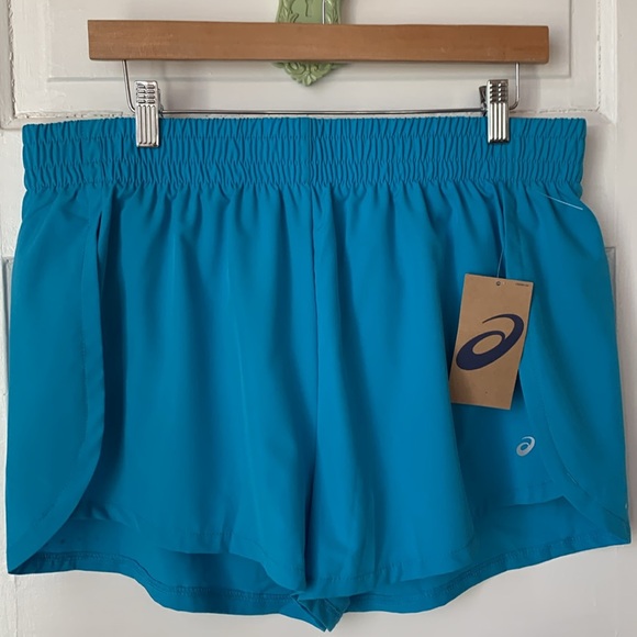 ASICS LADIES BLUE RUNNING SHORTS - Picture 2 of 9